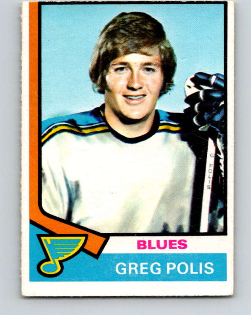 1974-75 O-Pee-Chee #164 Greg Polis St. Louis Blues V4603