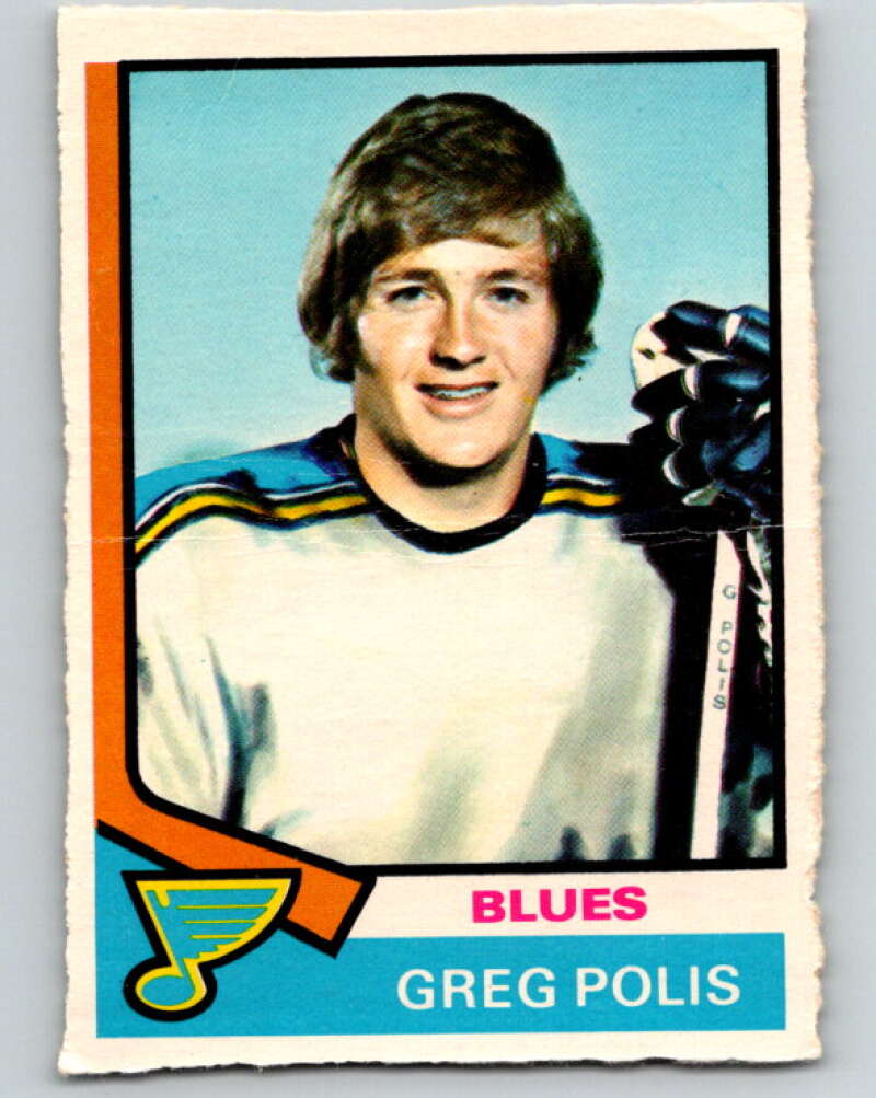 1974-75 O-Pee-Chee #164 Greg Polis St. Louis Blues V4604