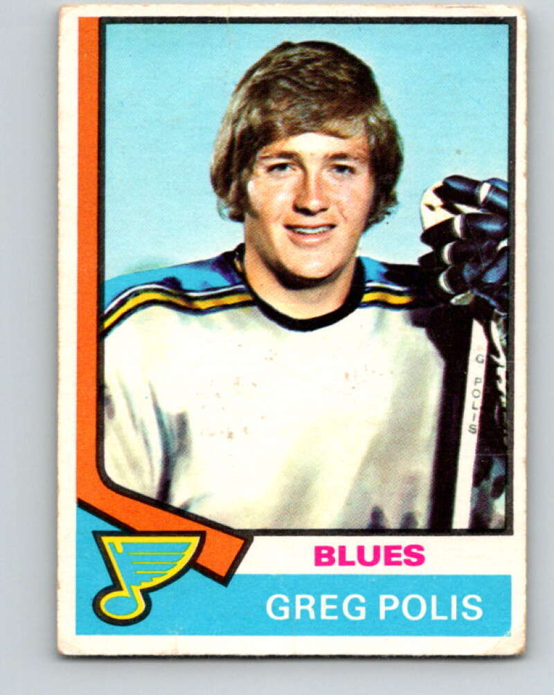 1974-75 O-Pee-Chee #164 Greg Polis St. Louis Blues V4606