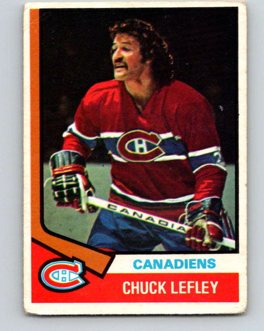 1974-75 O-Pee-Chee #178 Chuck Lefley UER  Montreal Canadiens  V4643