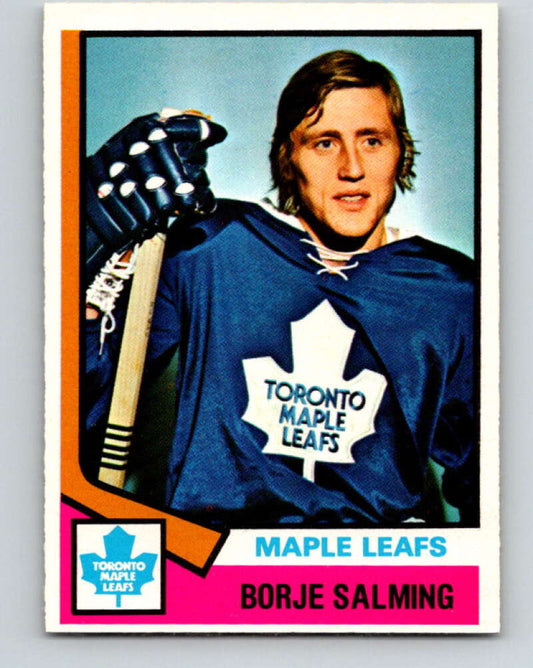 1974-75 O-Pee-Chee #180 Borje Salming  RC Rookie Toronto Maple Leafs  V4649
