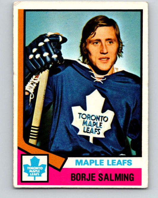 1974-75 O-Pee-Chee #180 Borje Salming  RC Rookie Toronto Maple Leafs  V4650