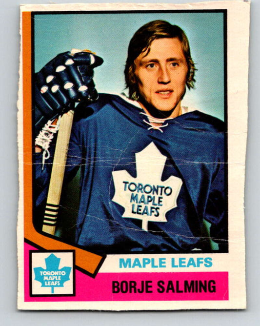 1974-75 O-Pee-Chee #180 Borje Salming  RC Rookie Toronto Maple Leafs  V4651