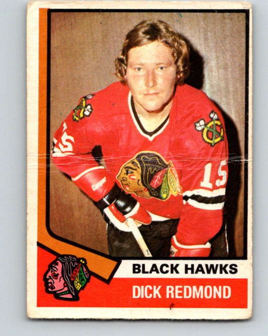 1974-75 O-Pee-Chee #186 Dick Redmond  Chicago Blackhawks  V4658