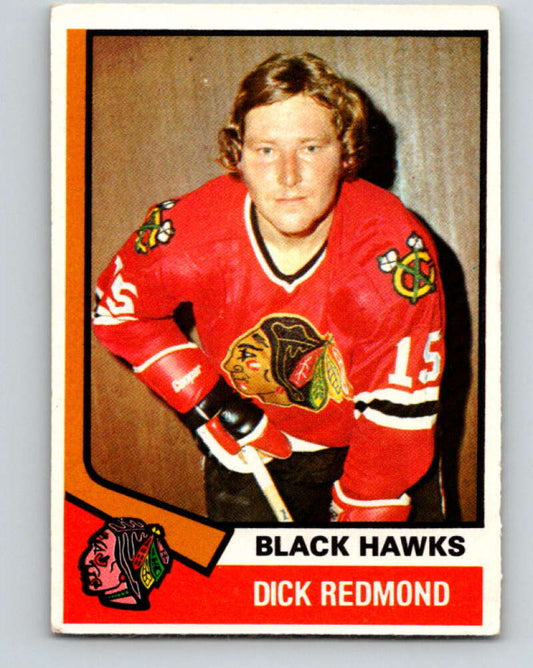 1974-75 O-Pee-Chee #186 Dick Redmond  Chicago Blackhawks  V4661