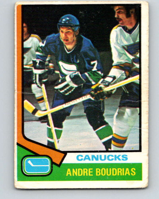 1974-75 O-Pee-Chee #191 Andre Boudrias  Vancouver Canucks  V4671