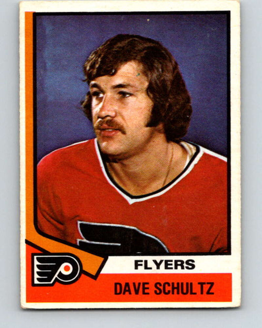 1974-75 O-Pee-Chee #196 Dave Schultz  Philadelphia Flyers  V4681