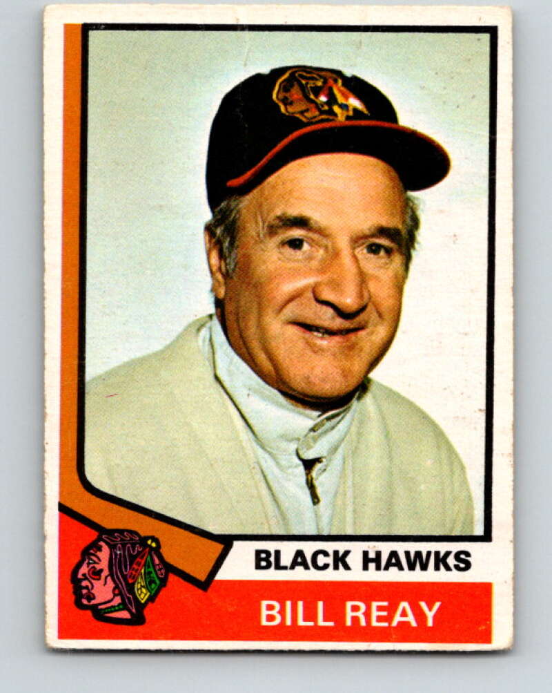 1974-75 O-Pee-Chee #204 Billy Reay CO Chicago Blackhawks V4713