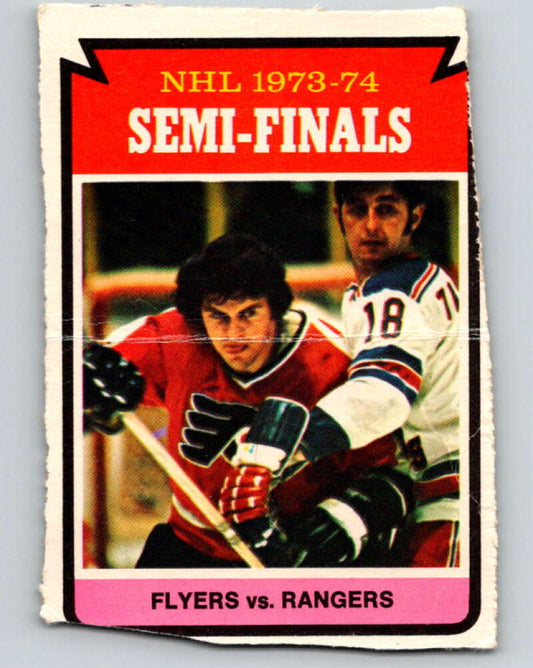 1974-75 O-Pee-Chee #213 Semifinals Flyers over Rangers  Philadelphia Flyers  V4742