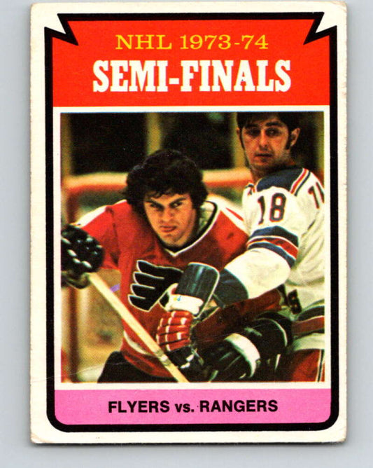 1974-75 O-Pee-Chee #213 Semifinals Flyers over Rangers  Philadelphia Flyers  V4743