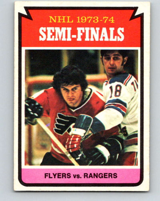 1974-75 O-Pee-Chee #213 Semifinals Flyers over Rangers  Philadelphia Flyers  V4744