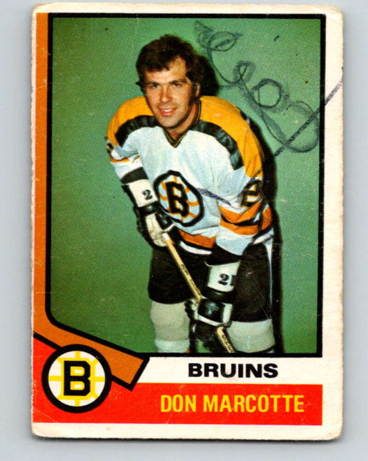1974-75 O-Pee-Chee #221 Don Marcotte  Boston Bruins  V4766