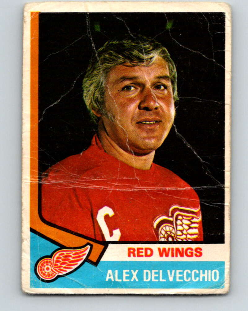 1974-75 O-Pee-Chee #222 Alex Delvecchio CO Detroit Red Wings V4771