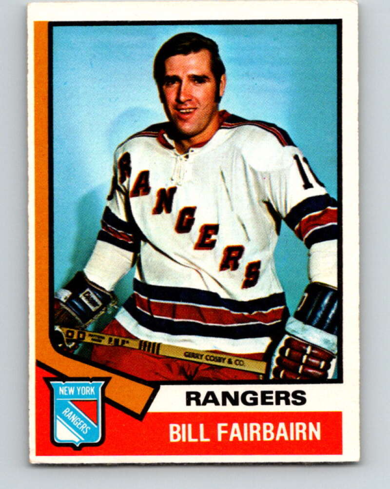 1974-75 O-Pee-Chee #231 Bill Fairbairn New York Rangers V4796