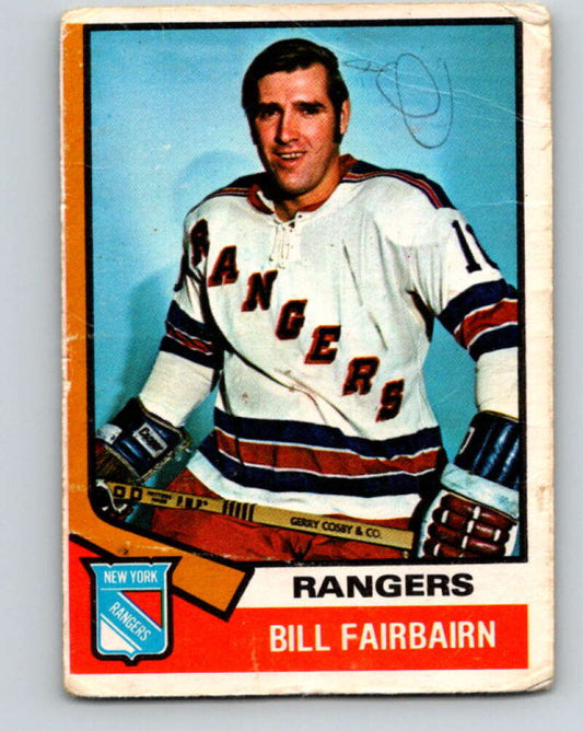 1974-75 O-Pee-Chee #231 Bill Fairbairn  New York Rangers  V4797
