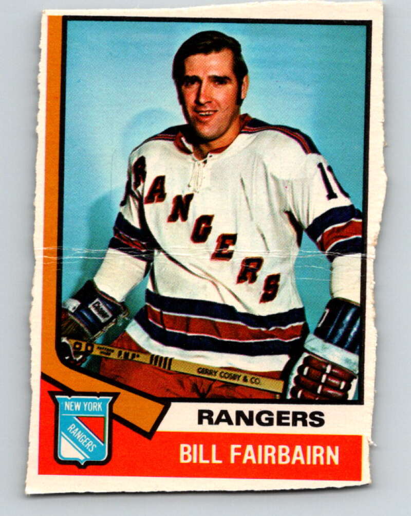 1974-75 O-Pee-Chee #231 Bill Fairbairn New York Rangers V4798