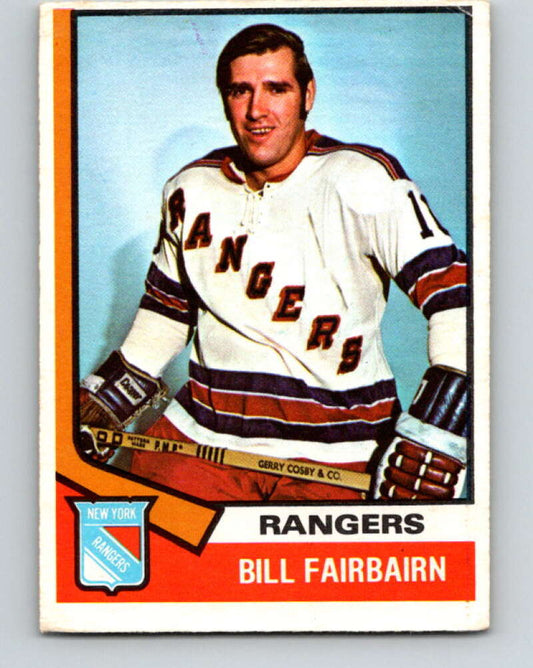 1974-75 O-Pee-Chee #231 Bill Fairbairn  New York Rangers  V4800