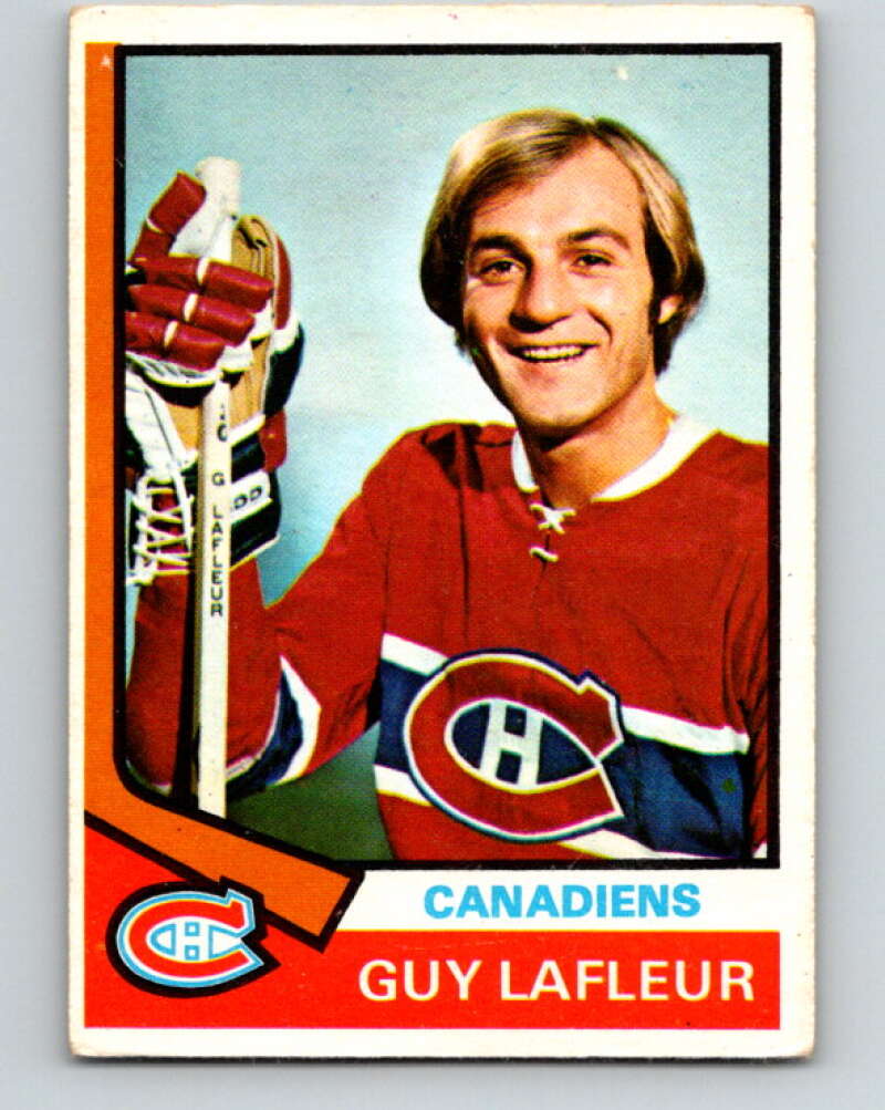 1974-75 O-Pee-Chee #232 Guy Lafleur Montreal Canadiens V4803