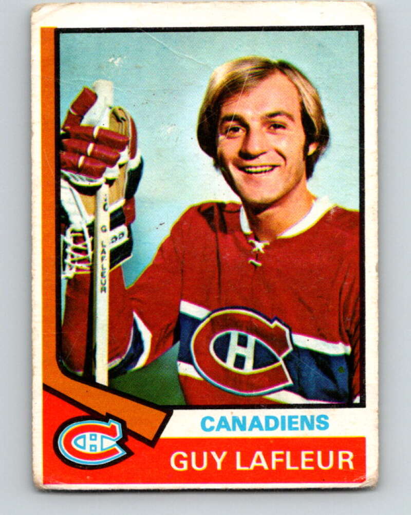 1974-75 O-Pee-Chee #232 Guy Lafleur Montreal Canadiens V4805
