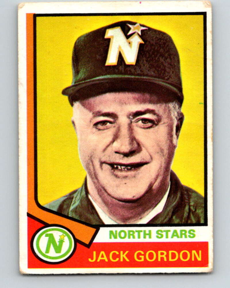 1974-75 O-Pee-Chee #238 Jack Gordon CO RC Rookie Minnesota North Stars V4826