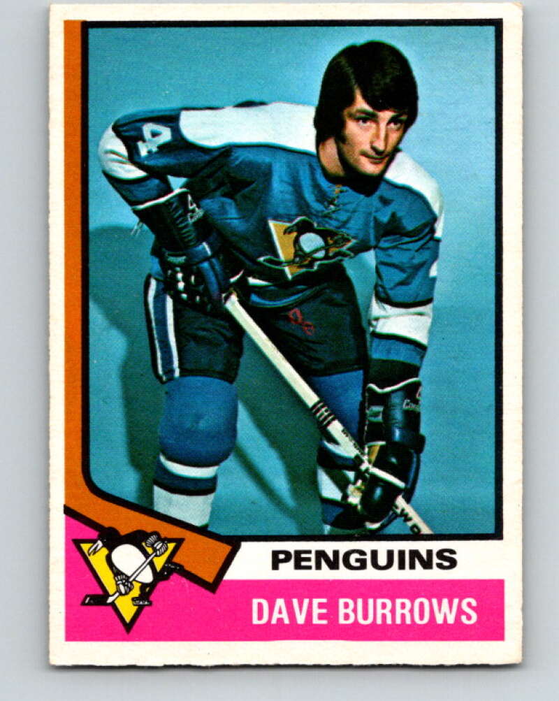 1974-75 O-Pee-Chee #241 Dave Burrows UER Pittsburgh Penguins V4834