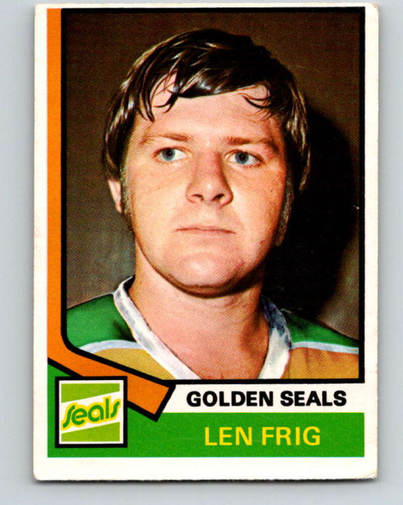 1974-75 O-Pee-Chee #242 Len Frig RC Rookie California Golden Seals V4836