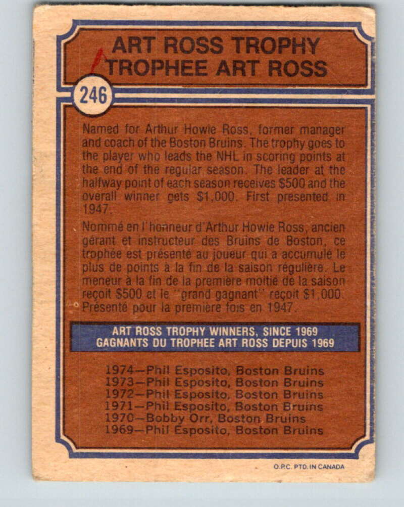 1974-75 O-Pee-Chee #246 Phil Esposito Boston Bruins V4844