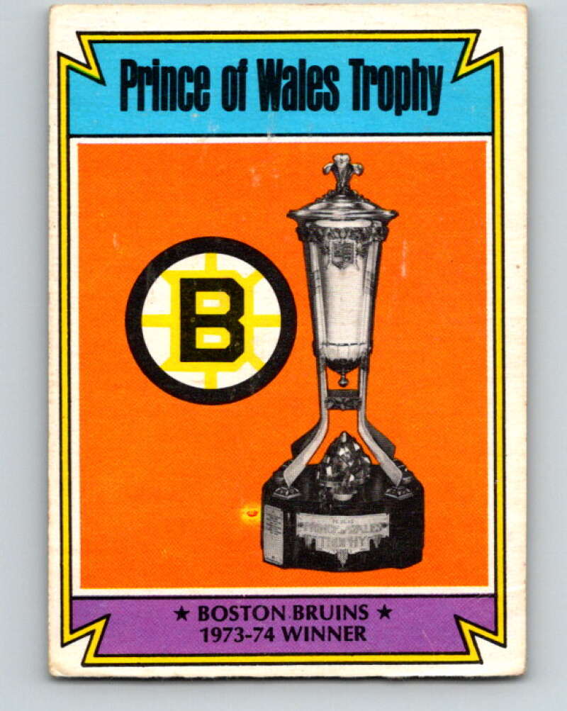 1974-75 O-Pee-Chee #247 Boston Bruins Prince of Wales Trophy Boston Bruins V4845