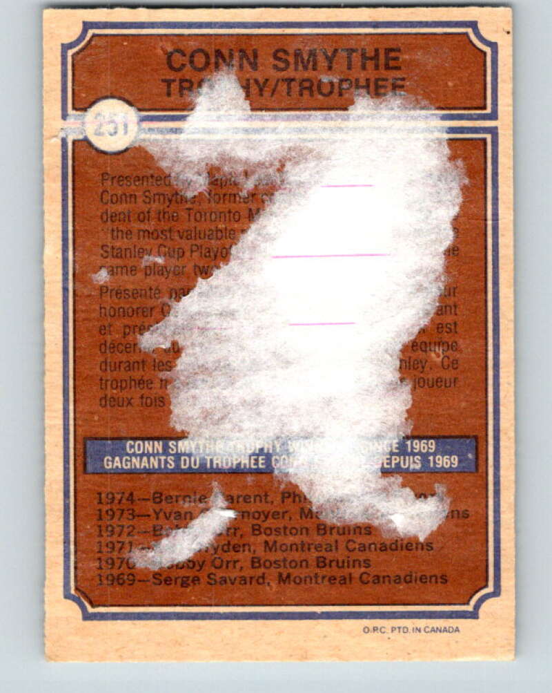 1974-75 O-Pee-Chee #251 Bernie Parent Philadelphia Flyers V4850