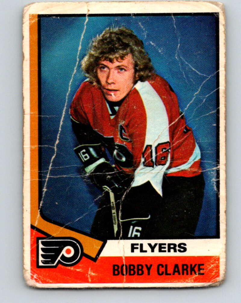 1974-75 O-Pee-Chee #260 Bobby Clarke UER Philadelphia Flyers V4869