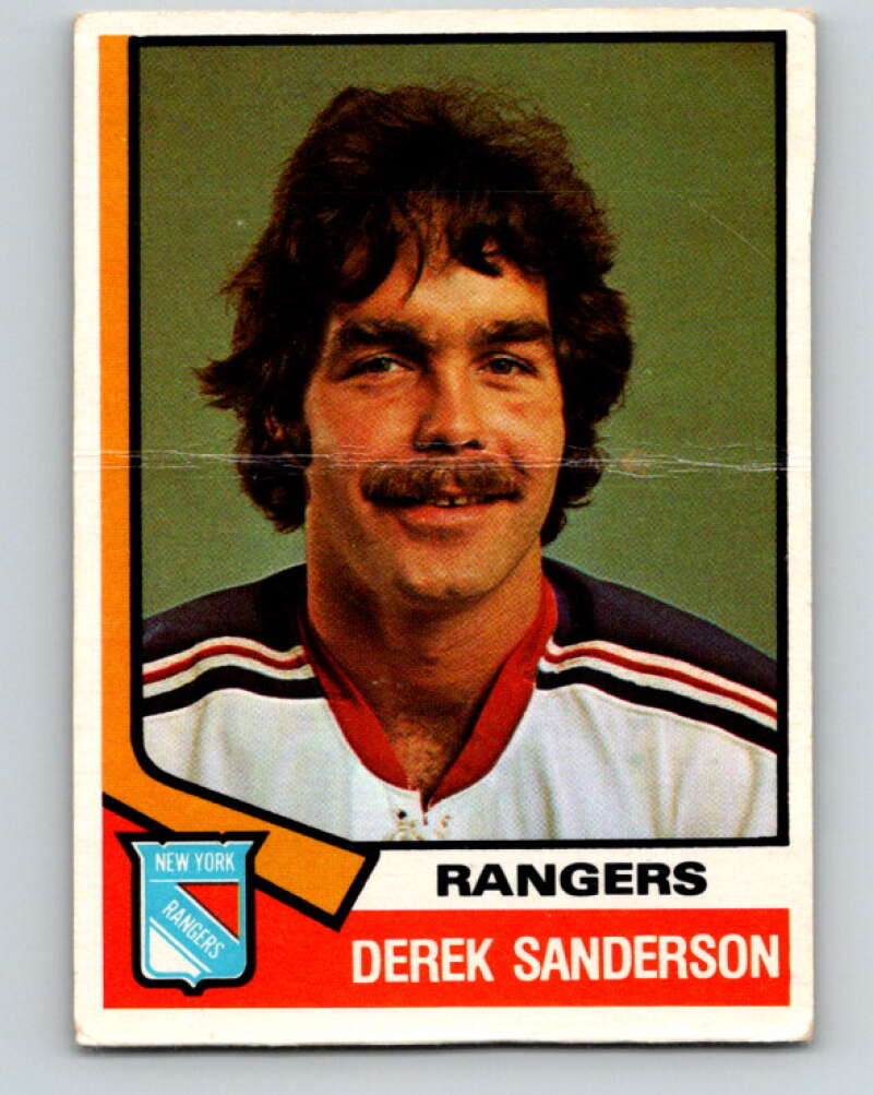1974-75 O-Pee-Chee #290 Derek Sanderson New York Rangers V4929
