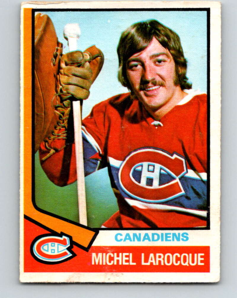 1974-75 O-Pee-Chee #297 Michel Larocque RC Rookie Montreal Canadiens V4946