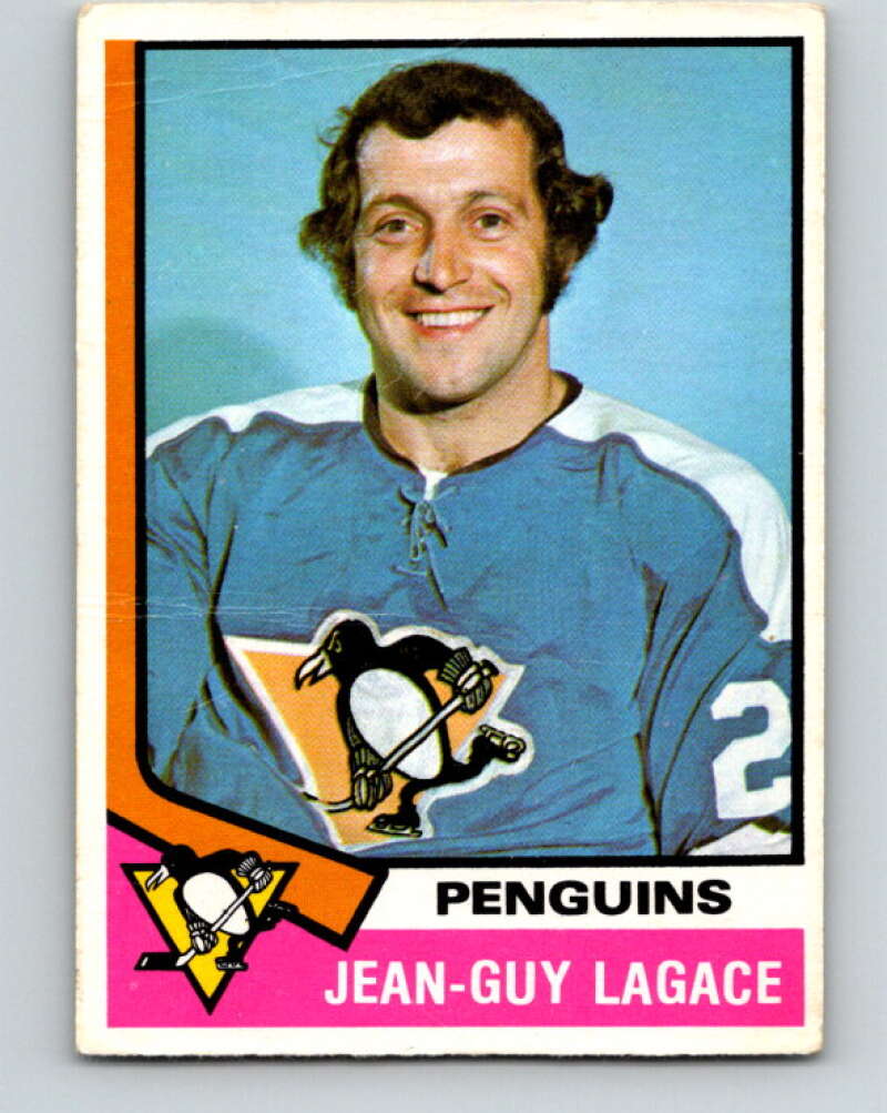 1974-75 O-Pee-Chee #299 Jean-Guy Lagace RC Rookie Pittsburgh Penguins V4948