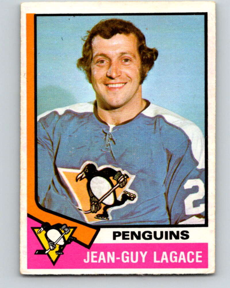 1974-75 O-Pee-Chee #299 Jean-Guy Lagace RC Rookie Pittsburgh Penguins V4949