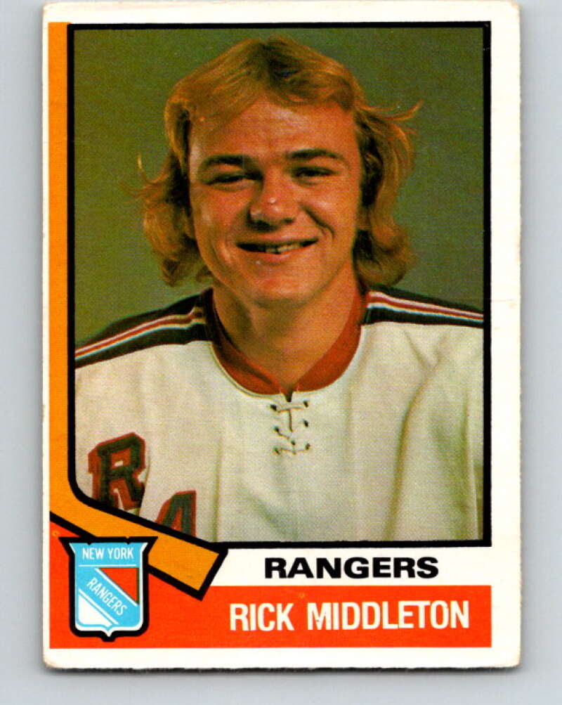 1974-75 O-Pee-Chee #304 Rick Middleton RC Rookie New York Rangers V4955