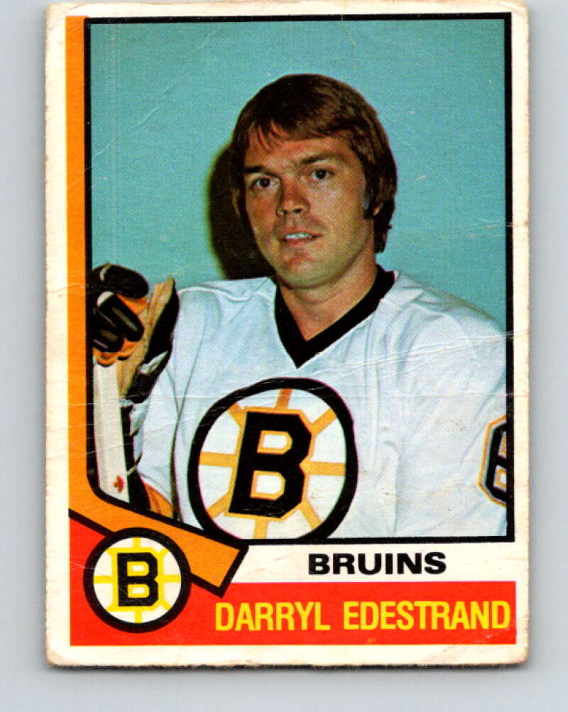 1974-75 O-Pee-Chee #313 Darryl Edestrand Boston Bruins V4978