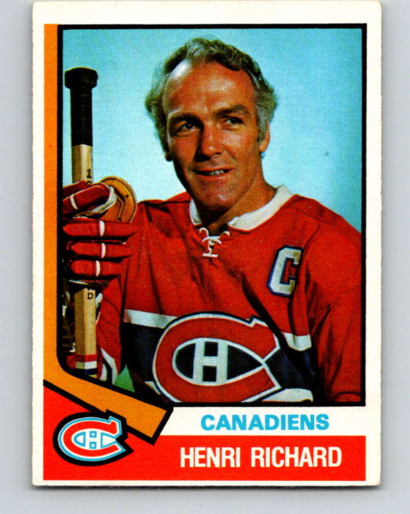 1974-75 O-Pee-Chee #321 Henri Richard Montreal Canadiens V4988