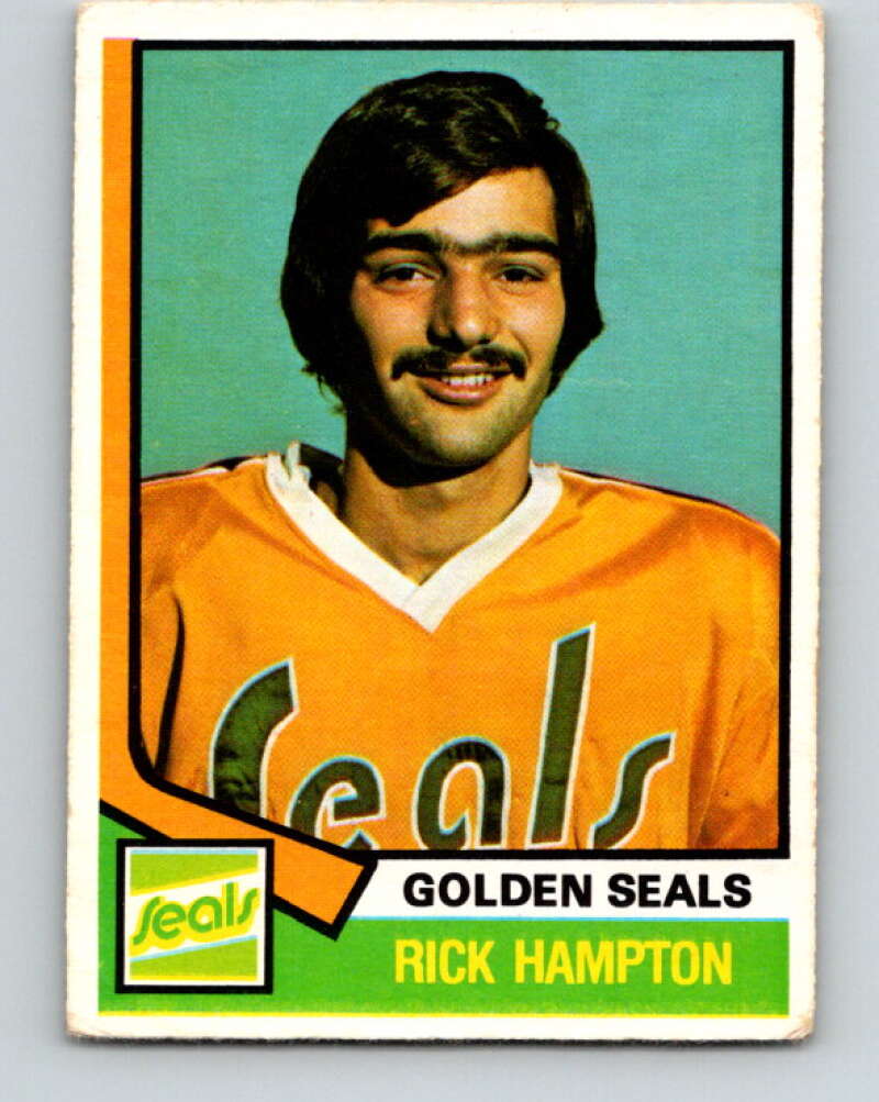 1974-75 O-Pee-Chee #329 Rick Hampton RC Rookie California Golden Seals V5001