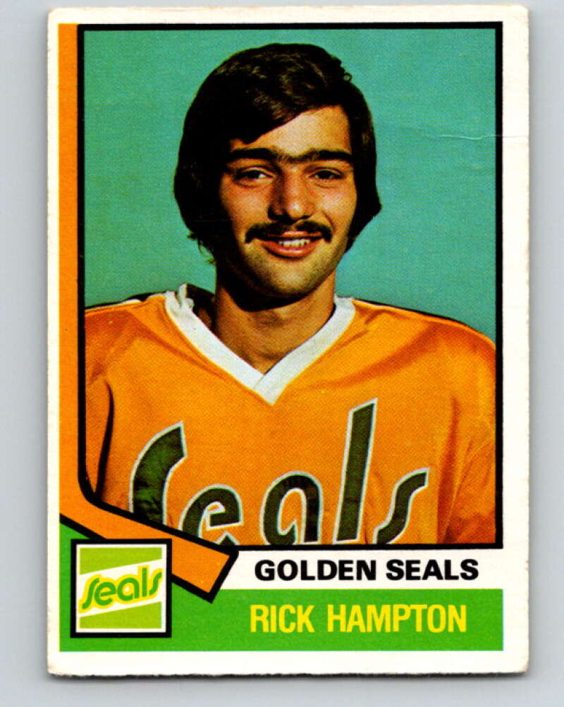1974-75 O-Pee-Chee #329 Rick Hampton RC Rookie California Golden Seals V5002