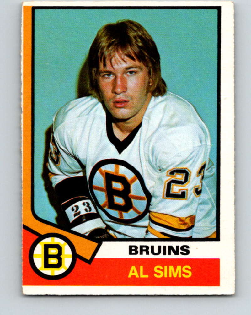 1974-75 O-Pee-Chee #333 Al Sims RC Rookie Boston Bruins V5010