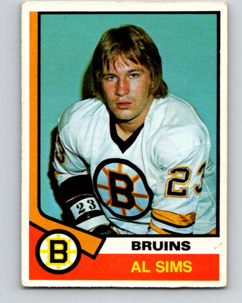 1974-75 O-Pee-Chee #333 Al Sims RC Rookie Boston Bruins V5011