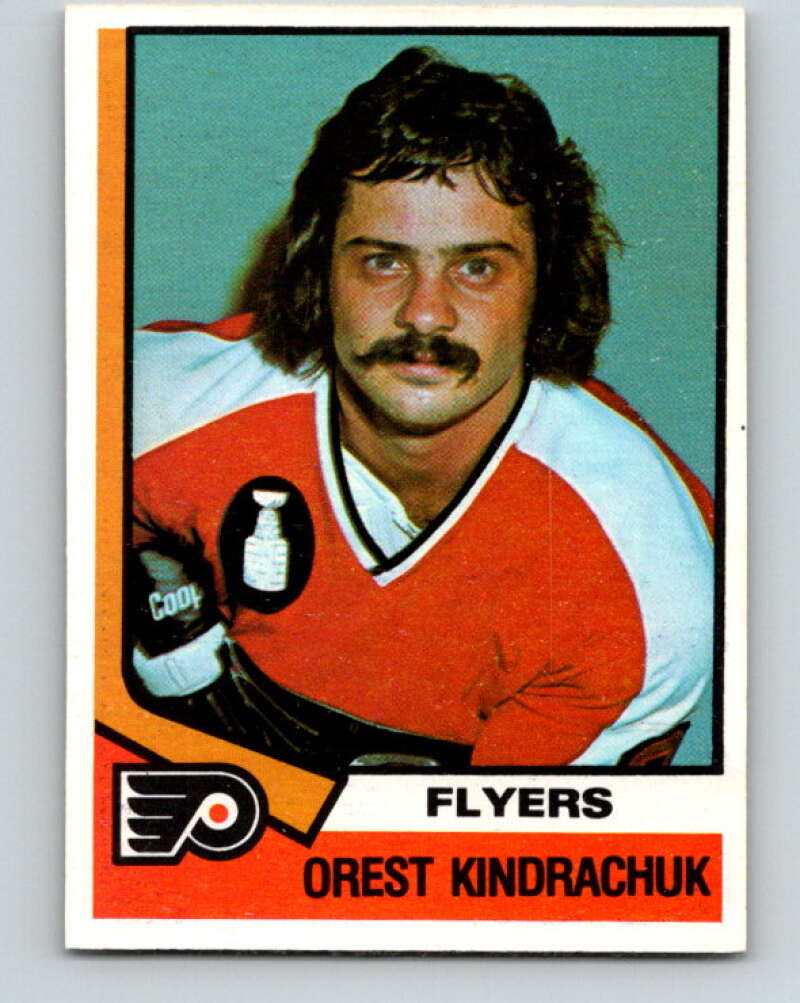 1974-75 O-Pee-Chee #334 Orest Kindrachuk RC Rookie Philadelphia Flyers V5012