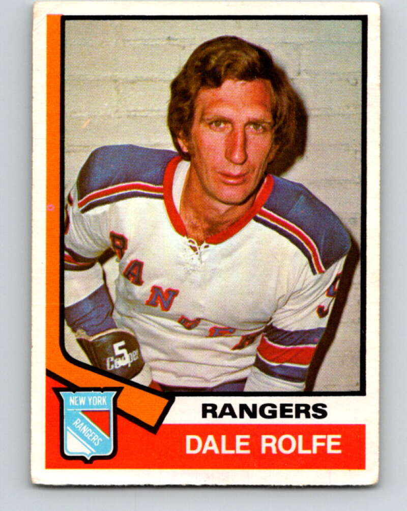 1974-75 O-Pee-Chee #341 Dale Rolfe New York Rangers V5023