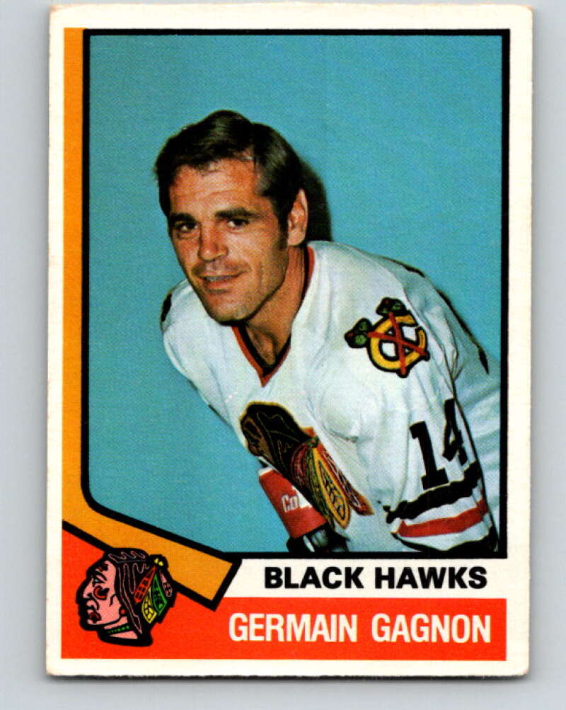 1974-75 O-Pee-Chee #344 Germain Gagnon Chicago Blackhawks V5029