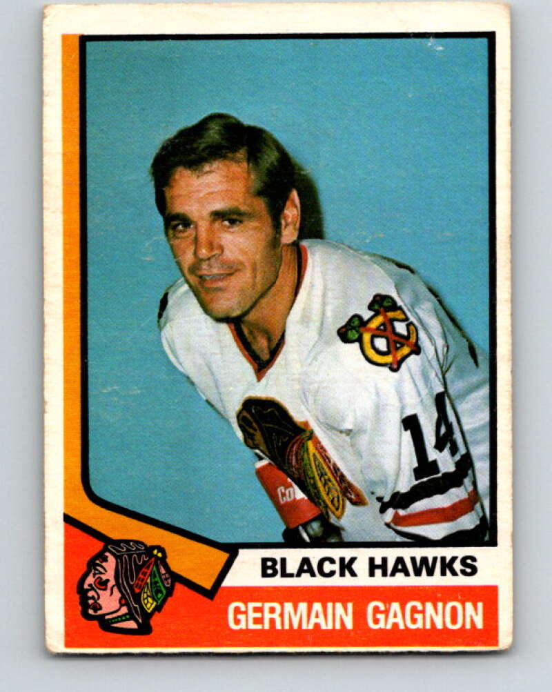 1974-75 O-Pee-Chee #344 Germain Gagnon Chicago Blackhawks V5031