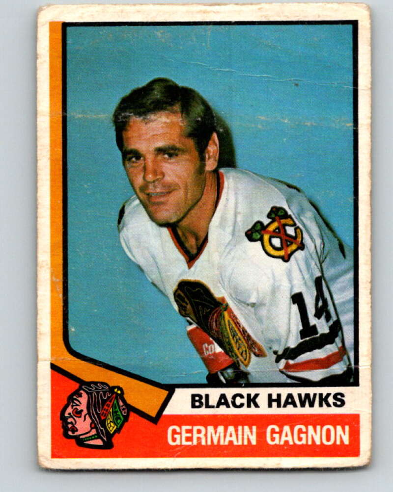 1974-75 O-Pee-Chee #344 Germain Gagnon Chicago Blackhawks V5032
