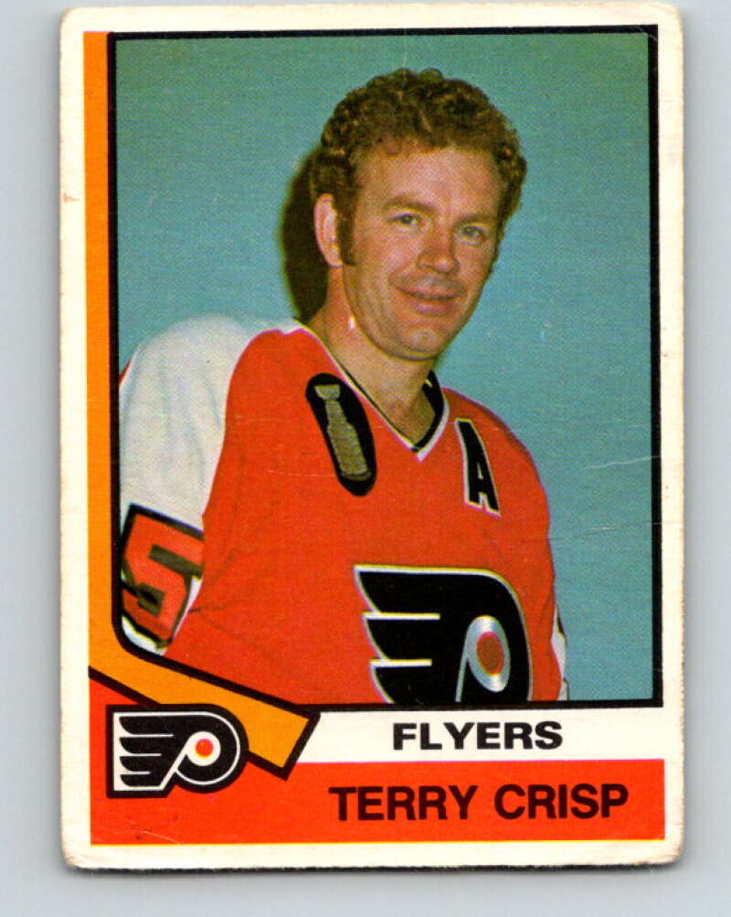 Philadelphia Flyers veteran hockey player Terry Crisp greets a