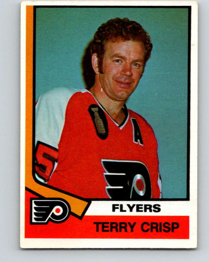 1974-75 O-Pee-Chee #352 Terry Crisp Philadelphia Flyers V5053