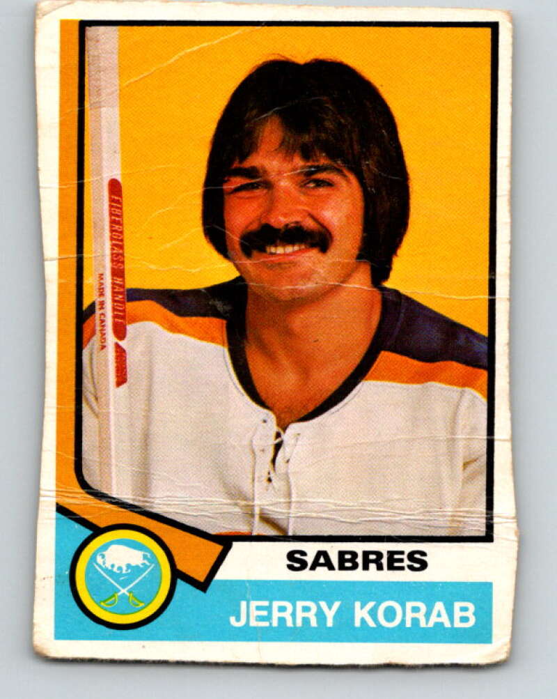 1974-75 O-Pee-Chee #354 Jerry Korab Buffalo Sabres V5055