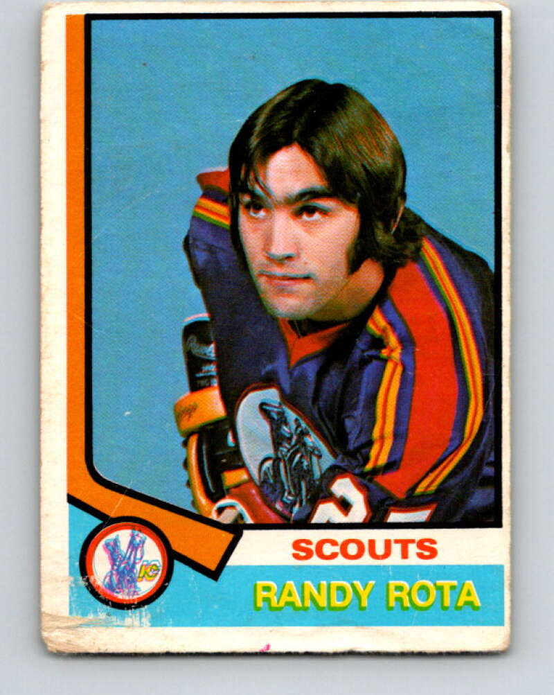1974-75 O-Pee-Chee #362 Randy Rota RC Rookie Kansas City Scouts V5070